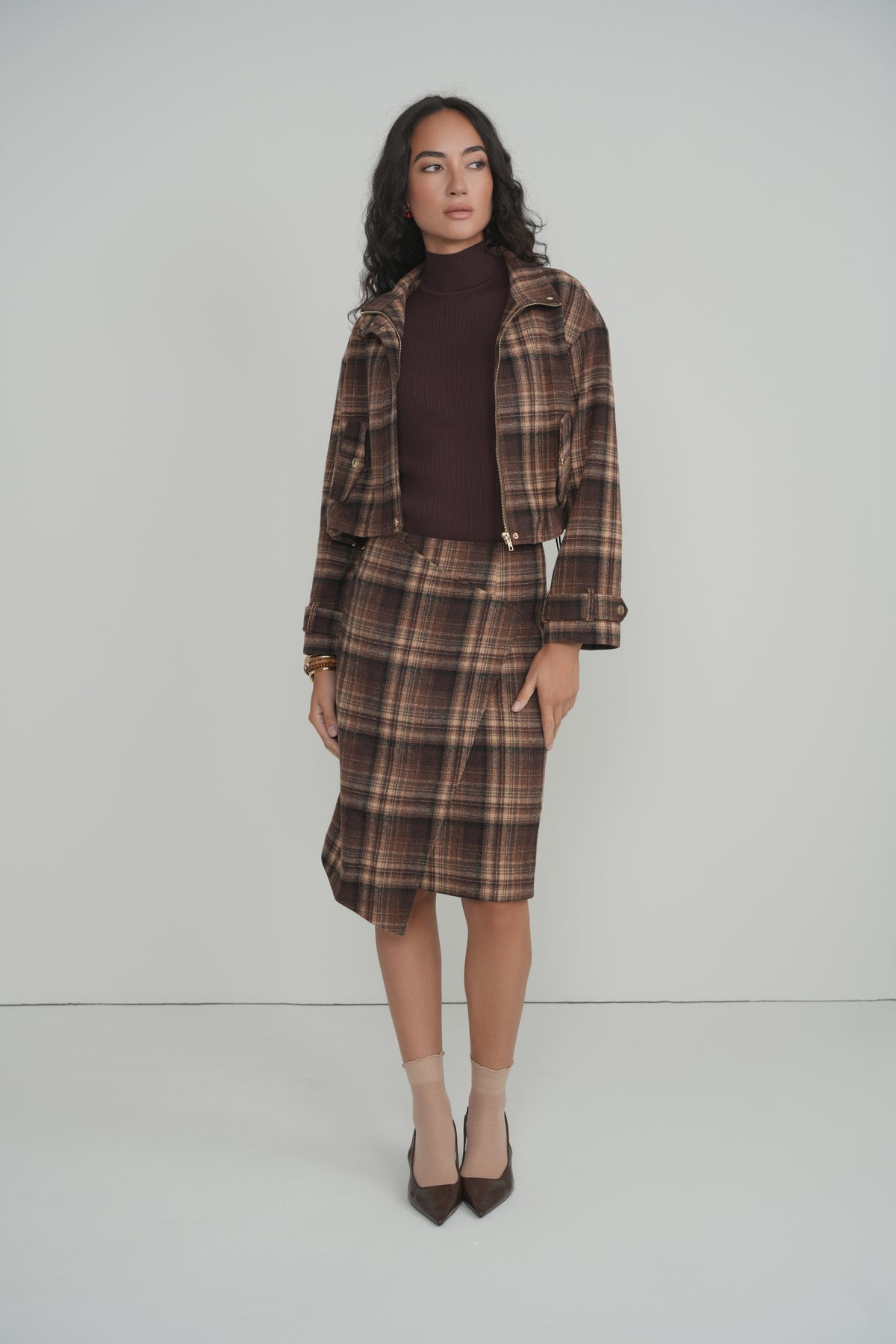 The Briar Plaid Jacket - Brown Plaid