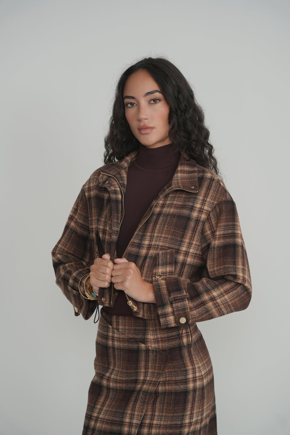 The Briar Plaid Jacket - Brown Plaid