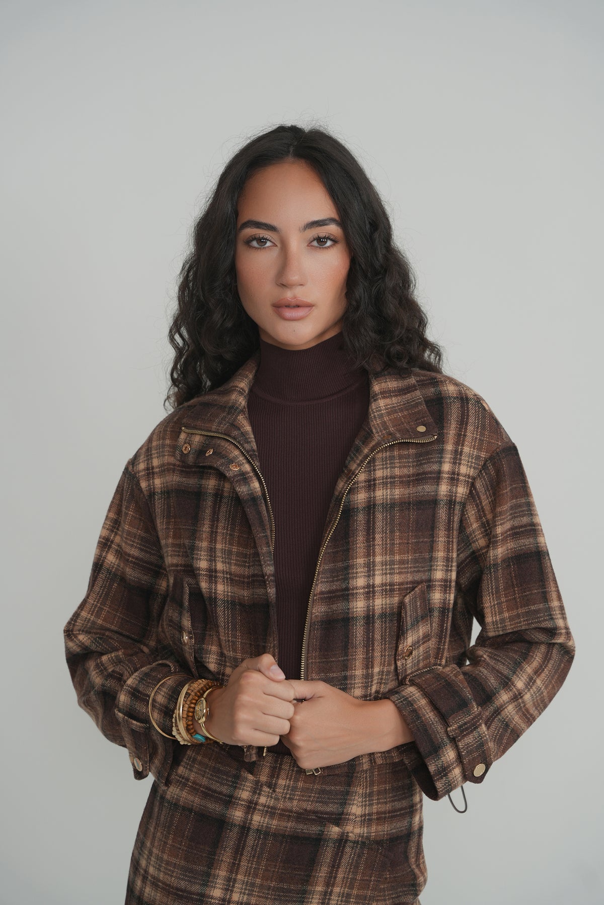 The Briar Plaid Jacket - Brown Plaid
