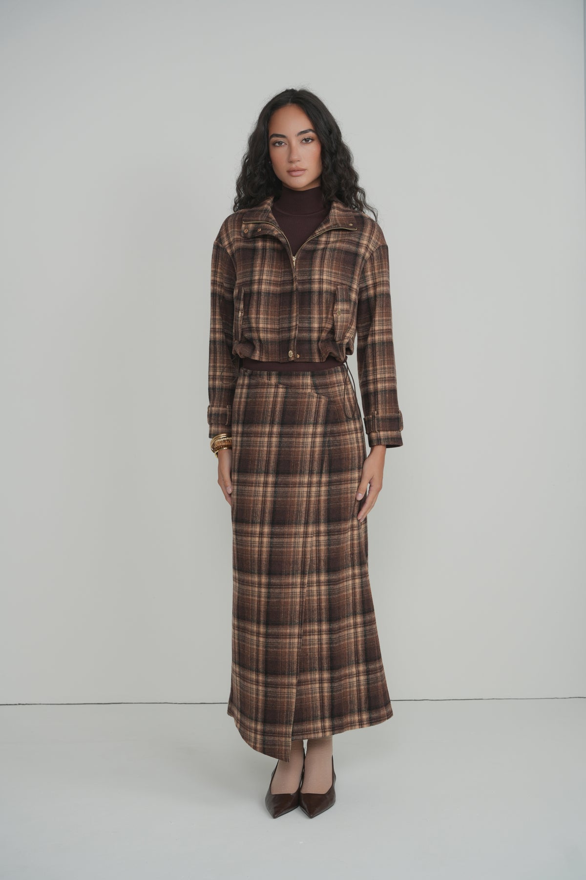 The Briar Plaid Skirt - Brown Plaid