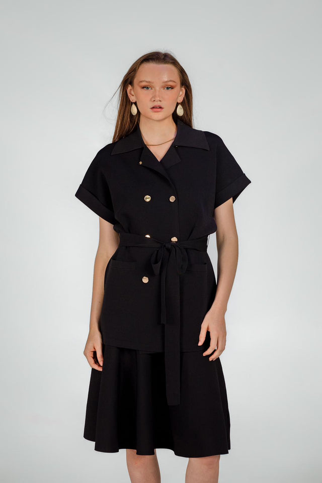 Long Knit Vest With Belt