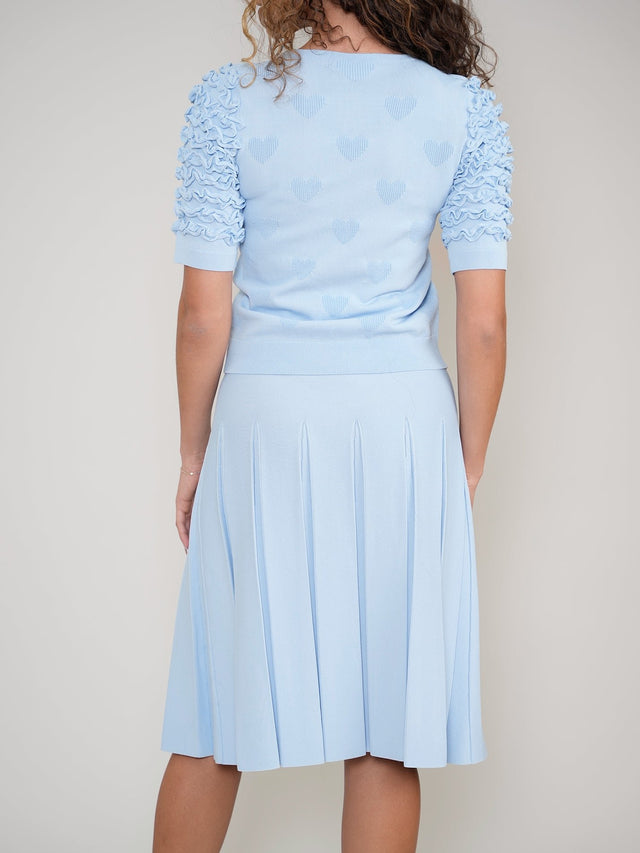 Wide Pleat Knit Skirt