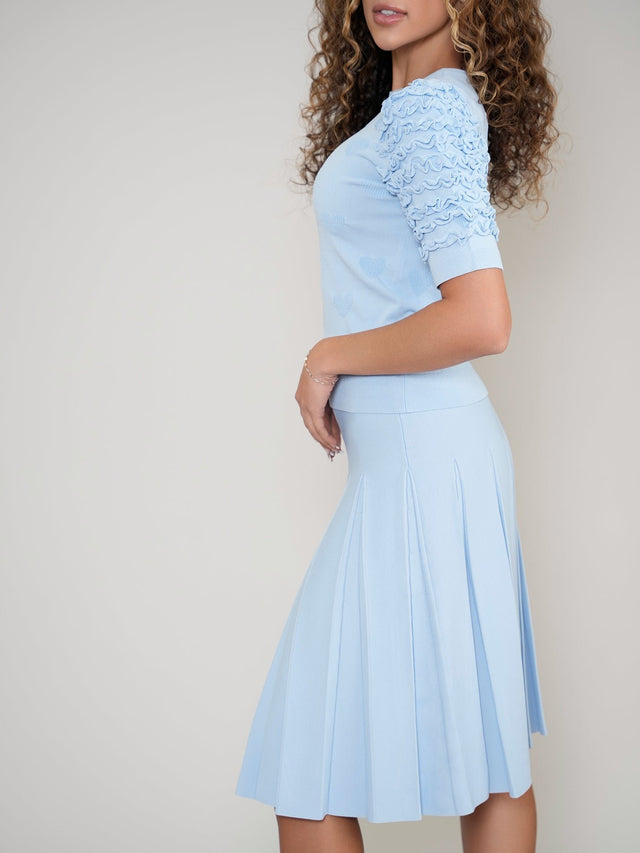 Wide Pleat Knit Skirt