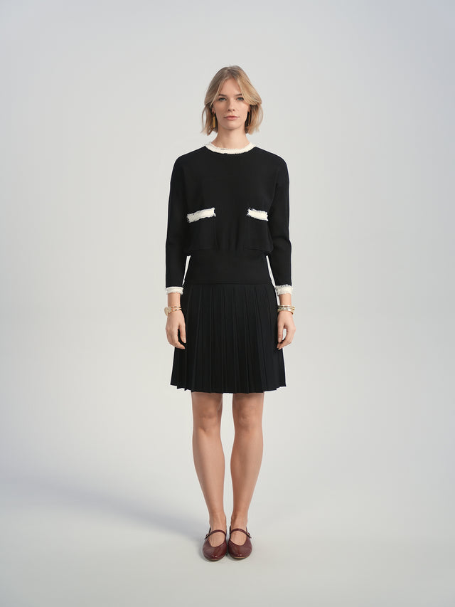 Cerise Fringe Pocket Top