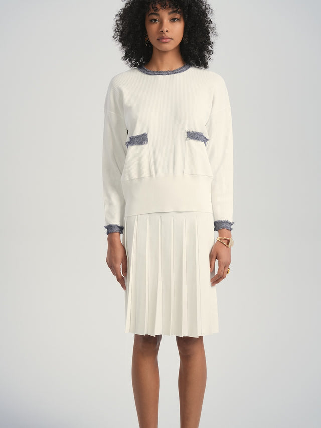 Cerise Fringe Pocket Top