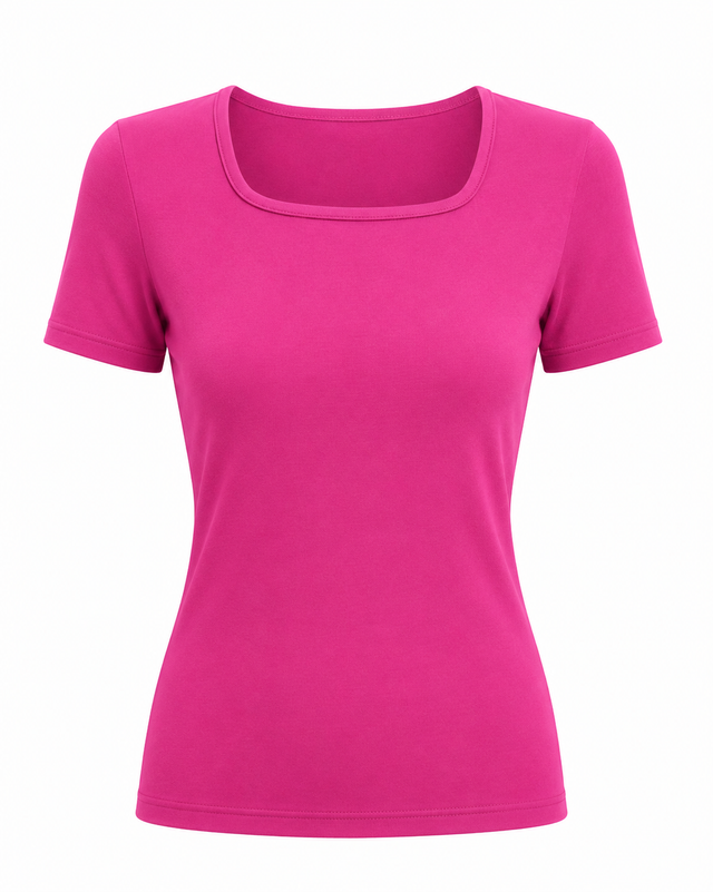 Square Neck Modal Top Short Sleeve