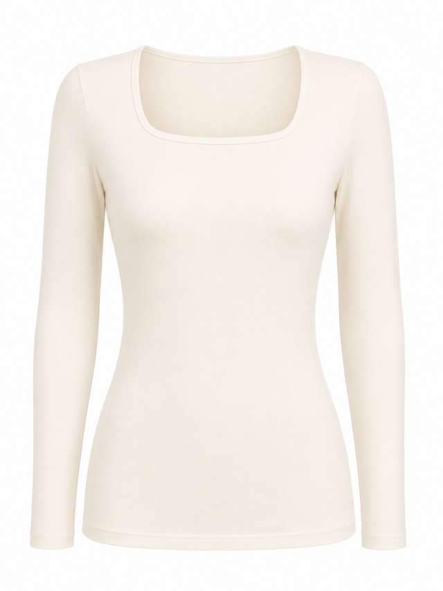 Square Neck Top Long Sleeve