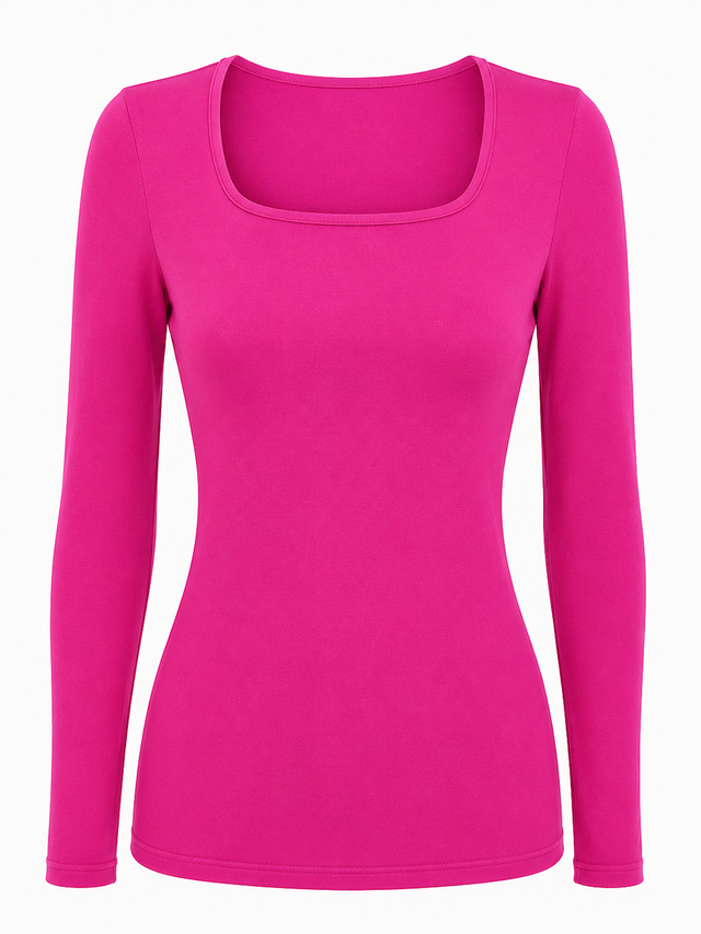 Square Neck Top Long Sleeve