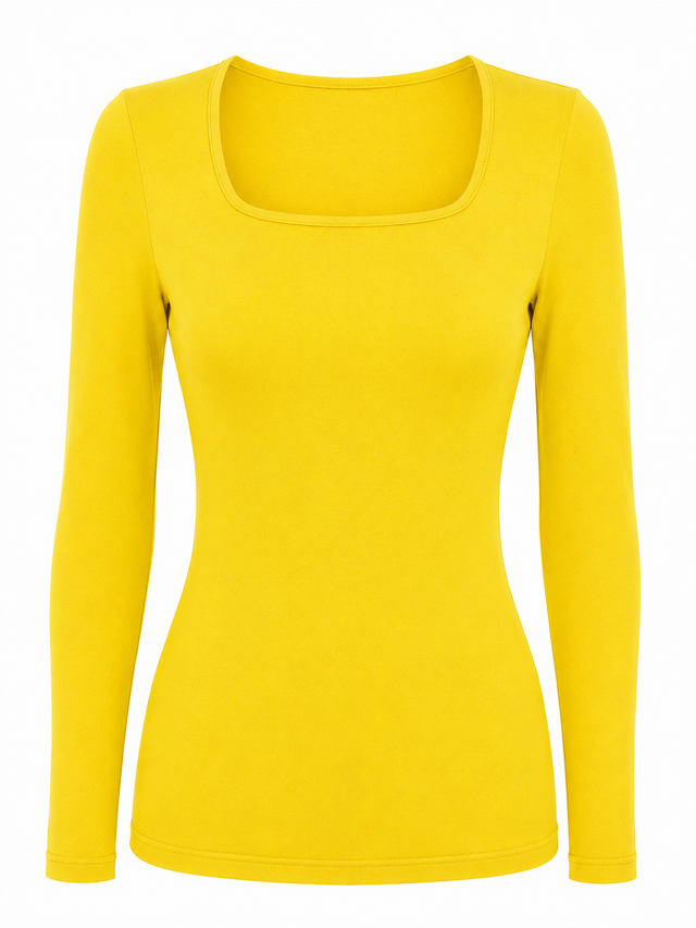 Square Neck Top Long Sleeve