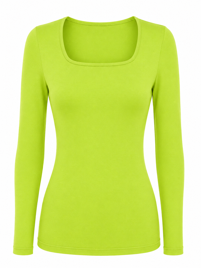 Square Neck Top Long Sleeve