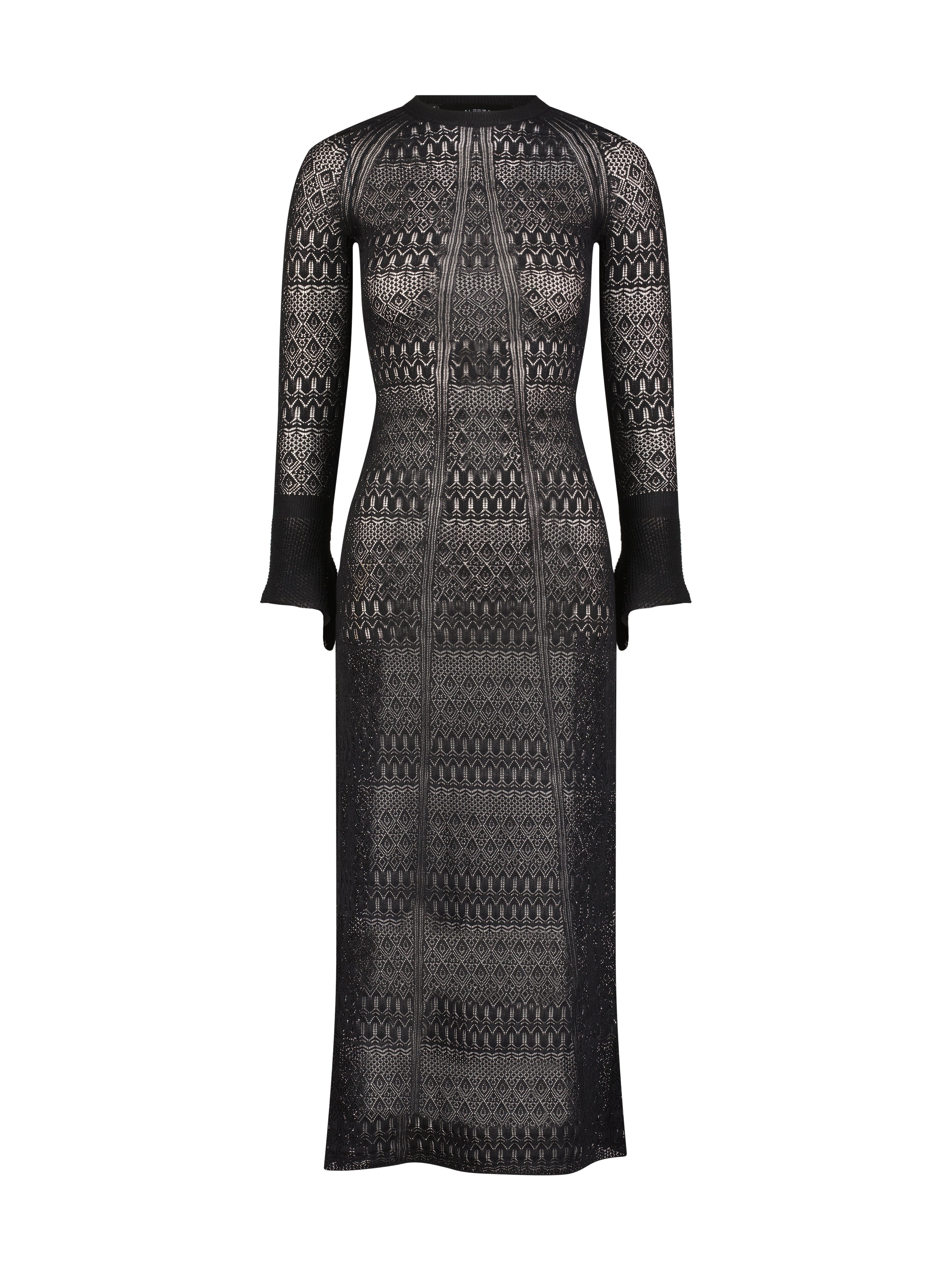 Sheer Lace Knit Dress – Aleeza Paris