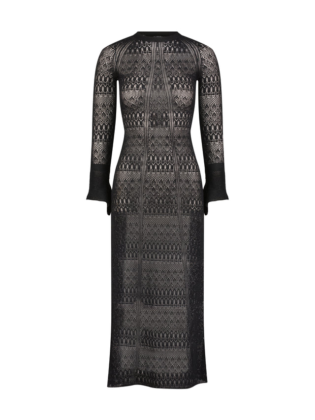 Sheer Lace Knit Dress