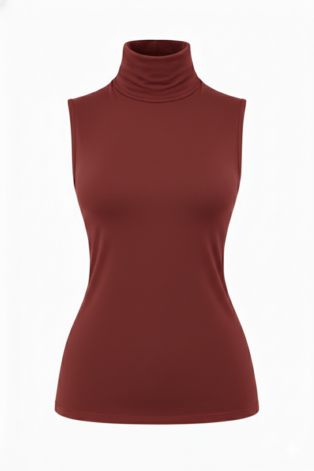 Sleeveless Turtleneck Top