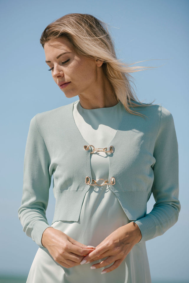 Grace Cropped Chain Cardigan