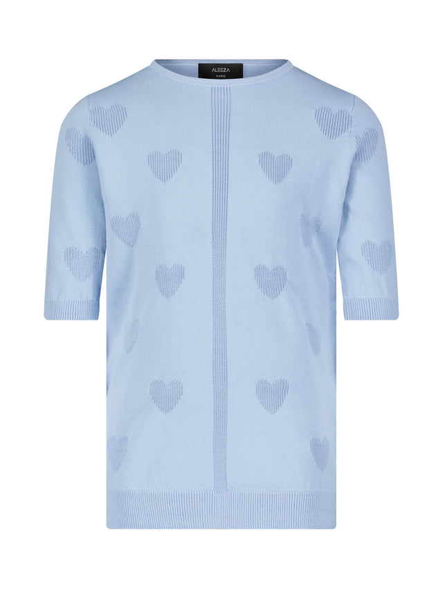 Kids Heart Knit Dress Blue