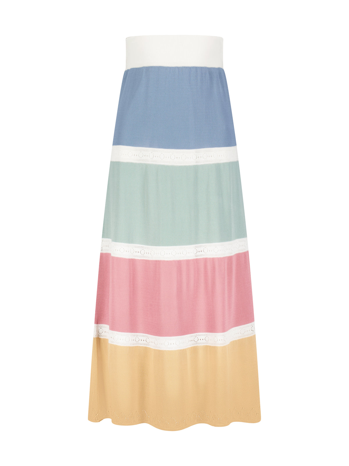 Aleeza Paris Tri Color Knit Maxi Skirt – modest skirt in As Picture