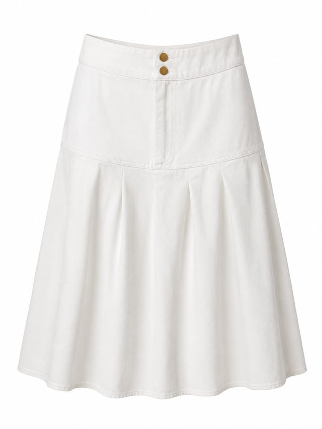 Denim Pleated Skirt