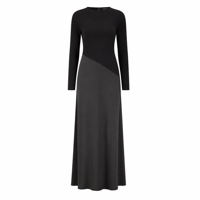 Diagonal Panel Maxi Dress