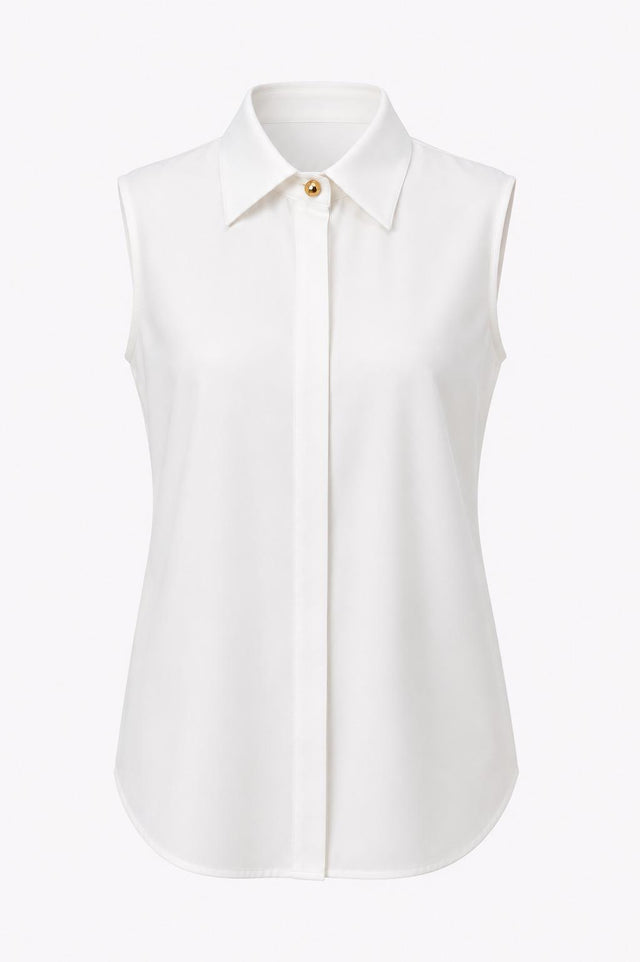 Sleeveless Collared Blouse