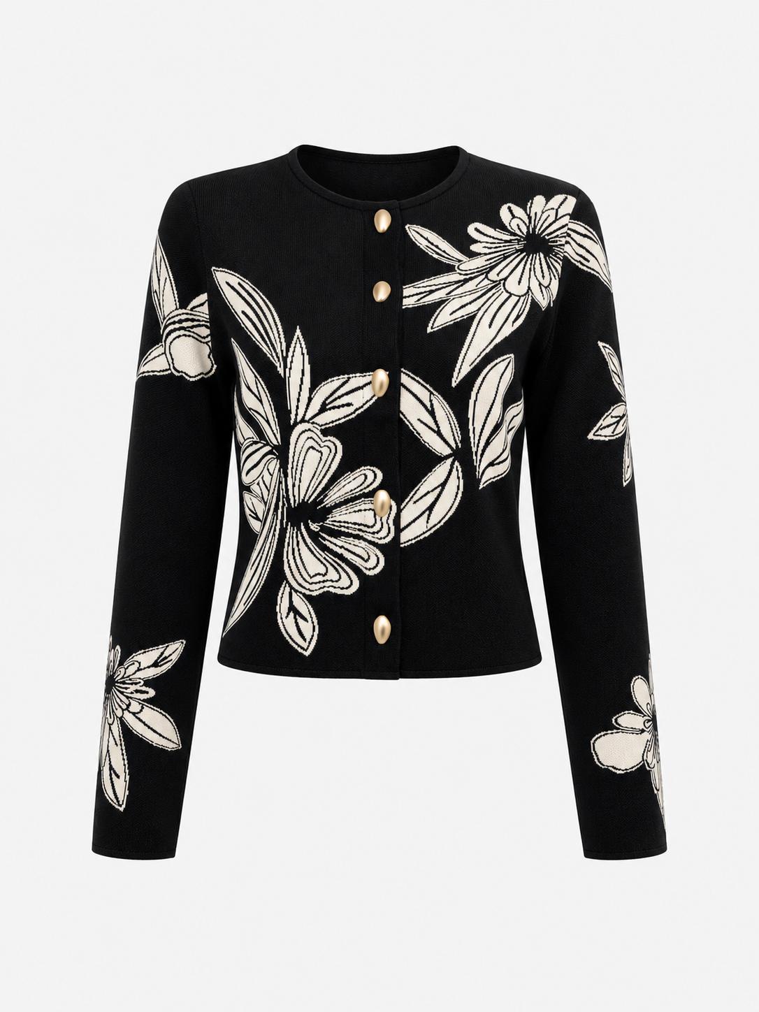 Sketch Floral Knit Top