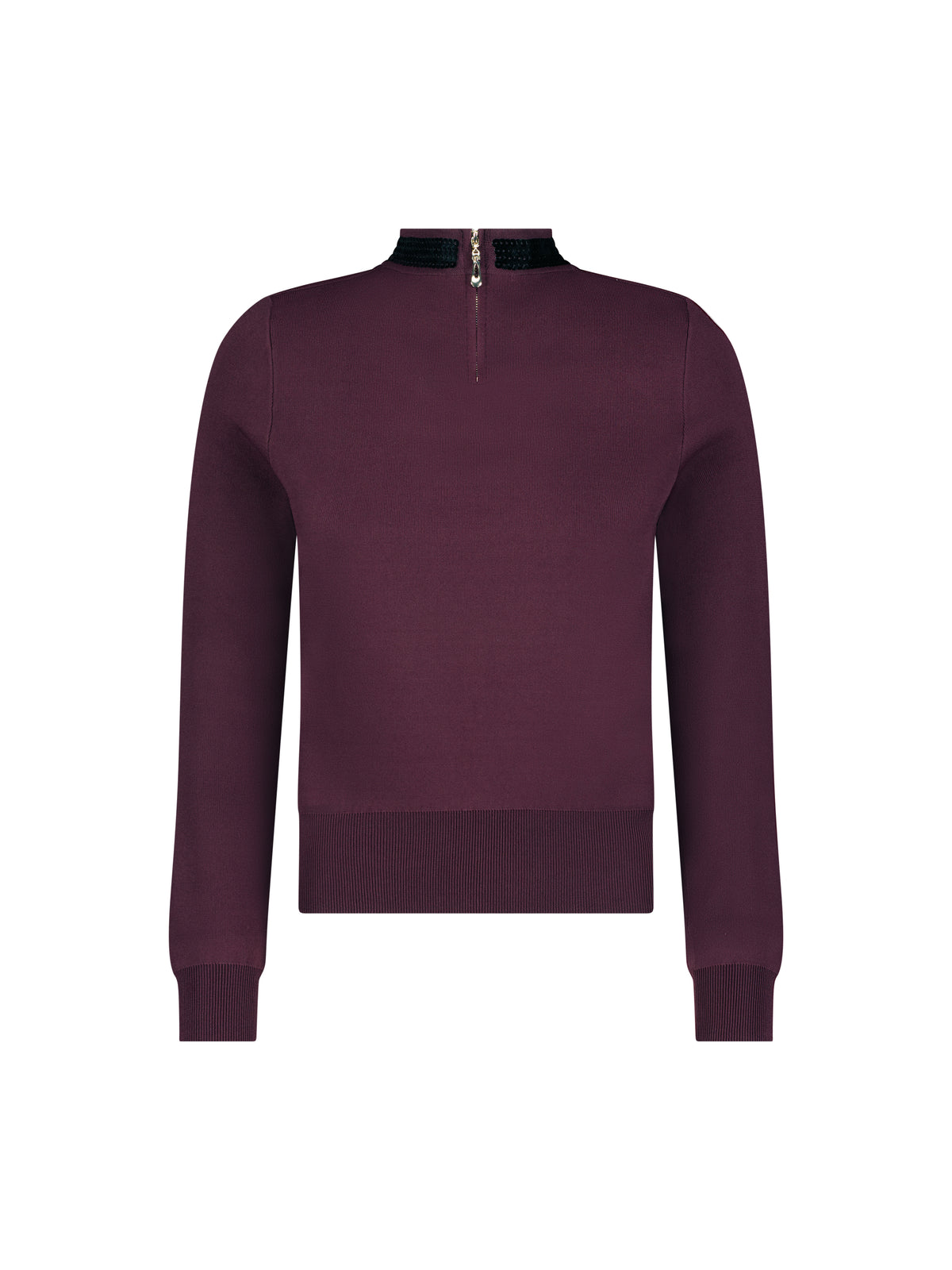 Aleeza Paris Alya Bow Sweater – modest top in Plum W/ Black Sequins