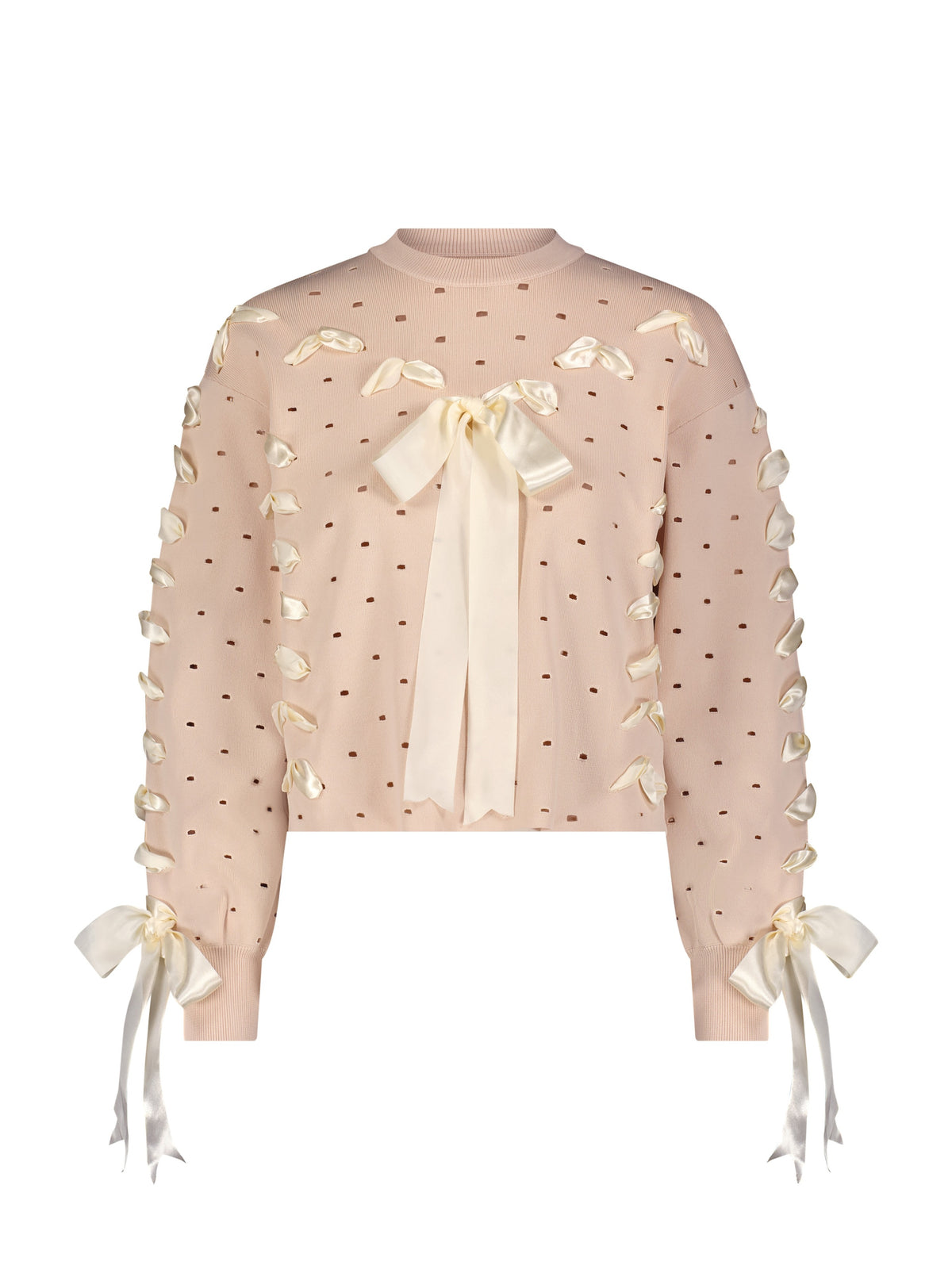 Aleeza Paris Bianca Bow Sweater – modest top in Blush