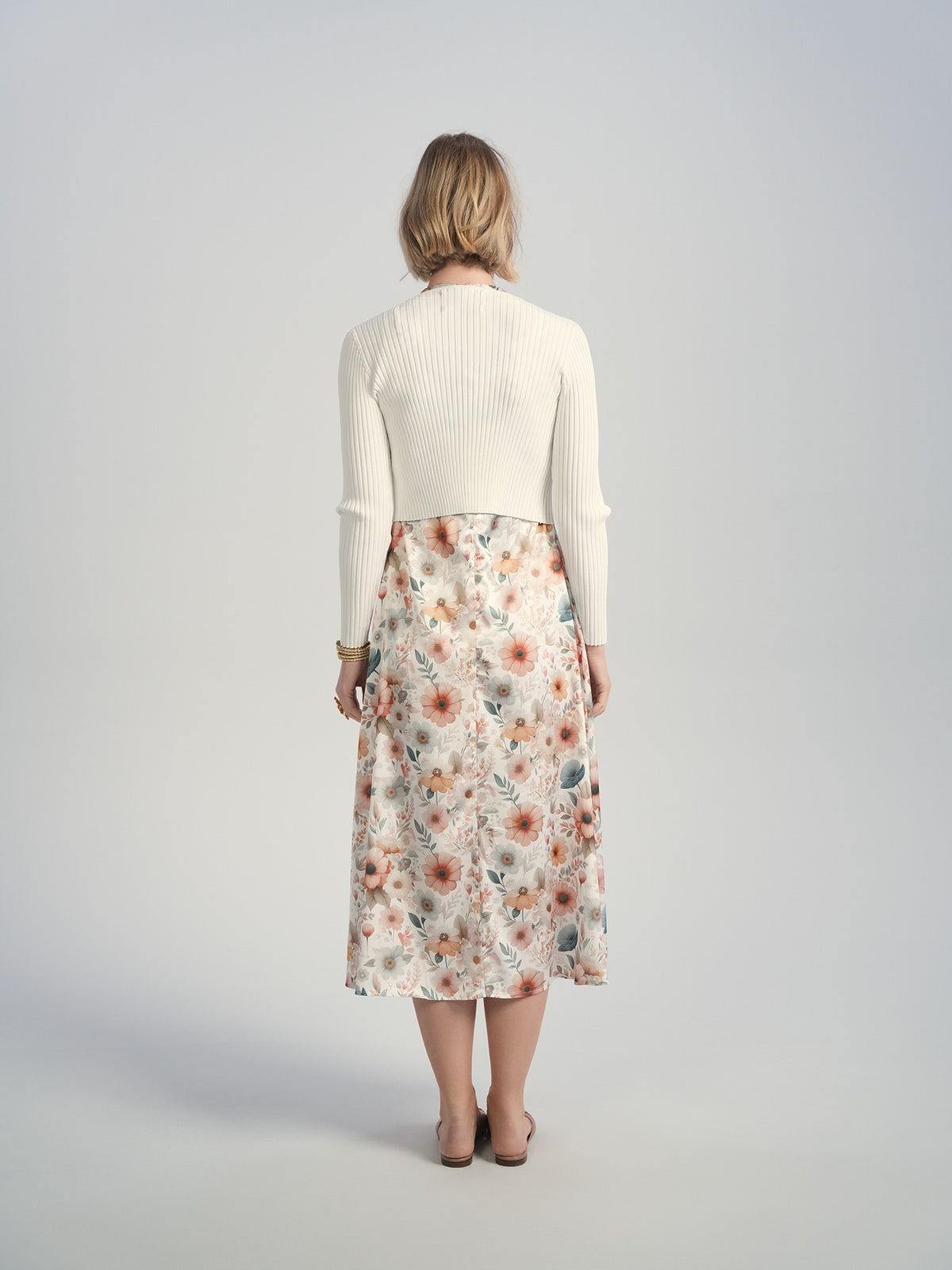 Aleeza Paris Bloom Genevie Slip Dress – modest dress in Pink And Blue Floral