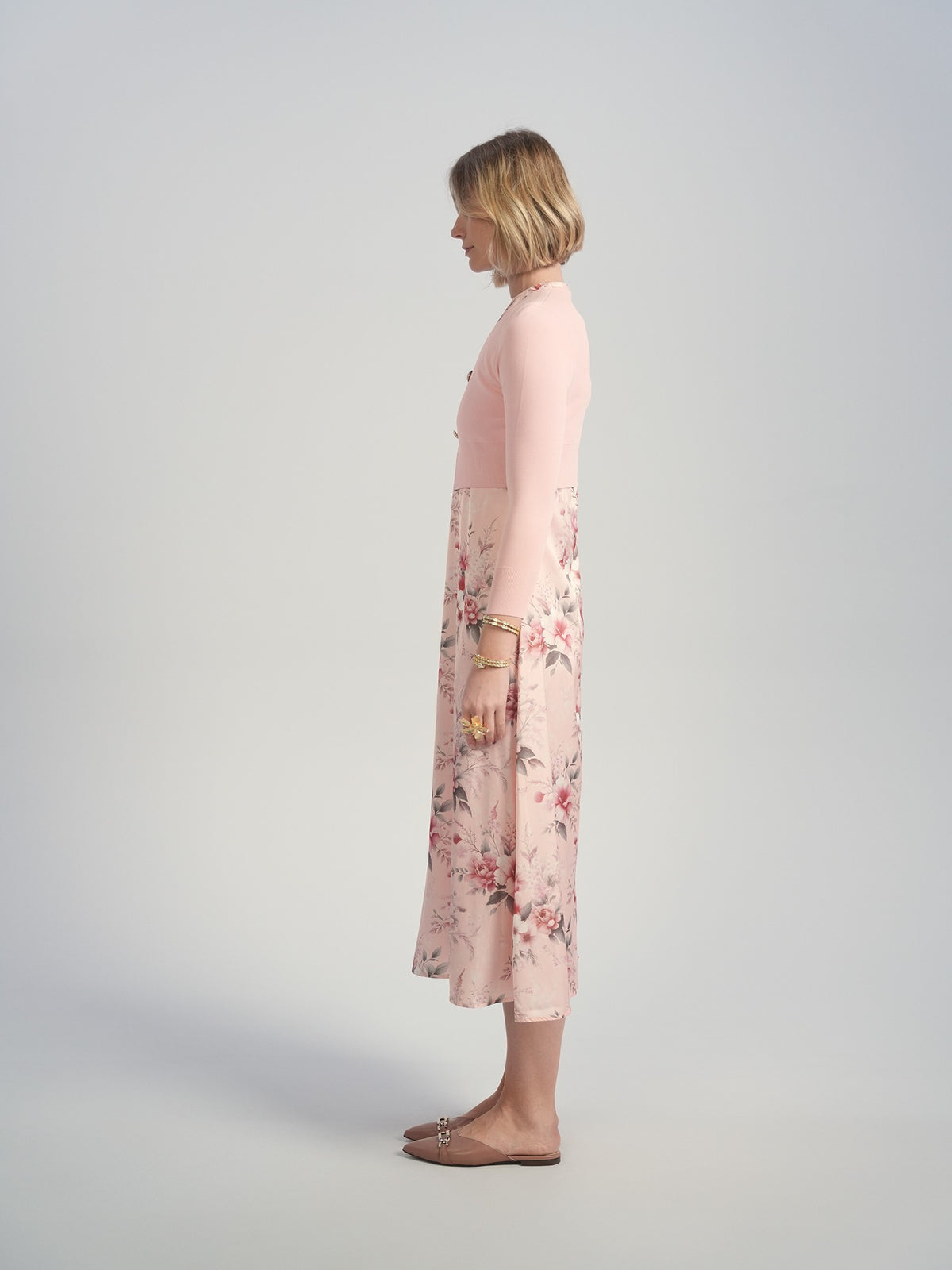 Aleeza Paris Bloom Maura Floral Slip dress – modest dress in Pink Floral