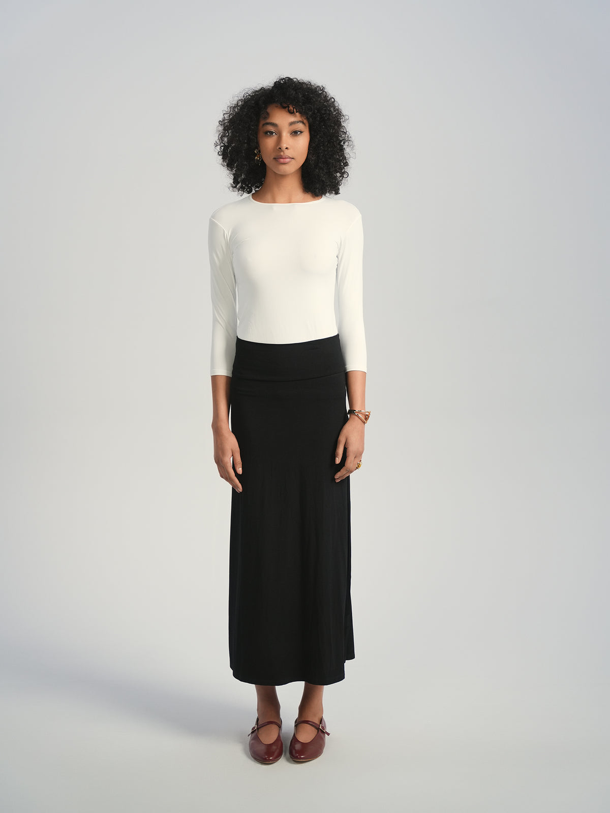Aleeza Paris Butter Skirt with Attached shorts – modest skirt in Black