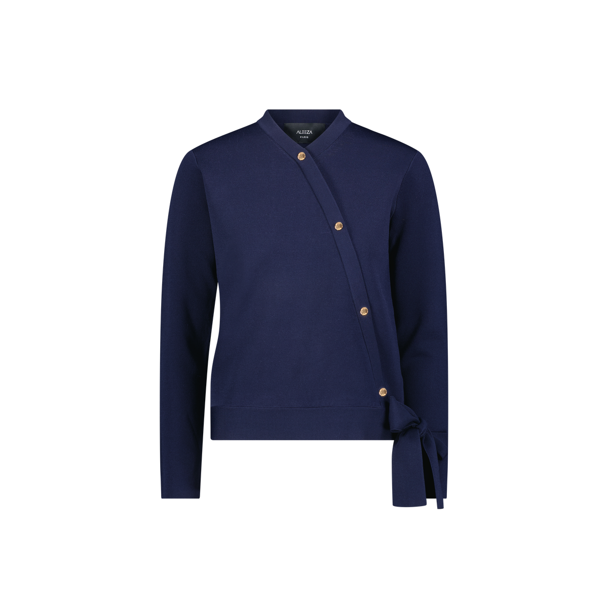 Aleeza Paris Button Tie Top – modest top in Navy