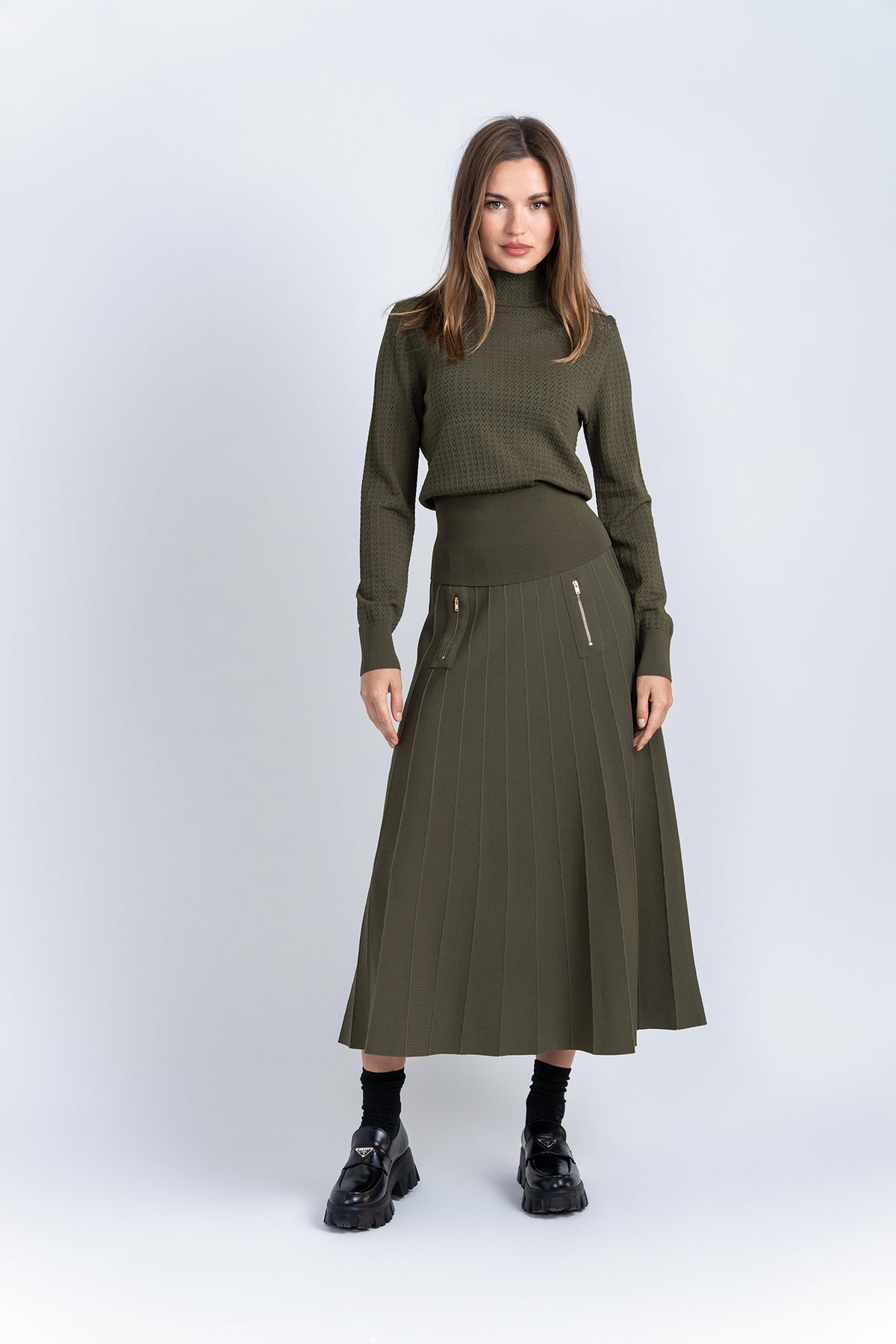 Aleeza Paris Cascade Knit Top – modest top in Black