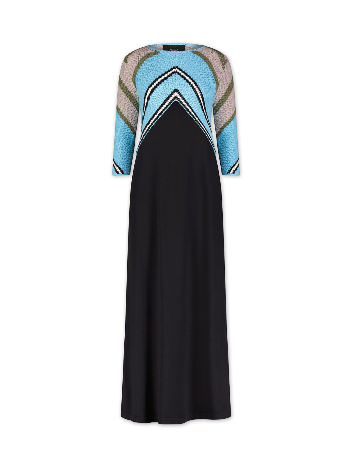 Aleeza Paris Crochet Knit Dress – modest dress in Multi Color
