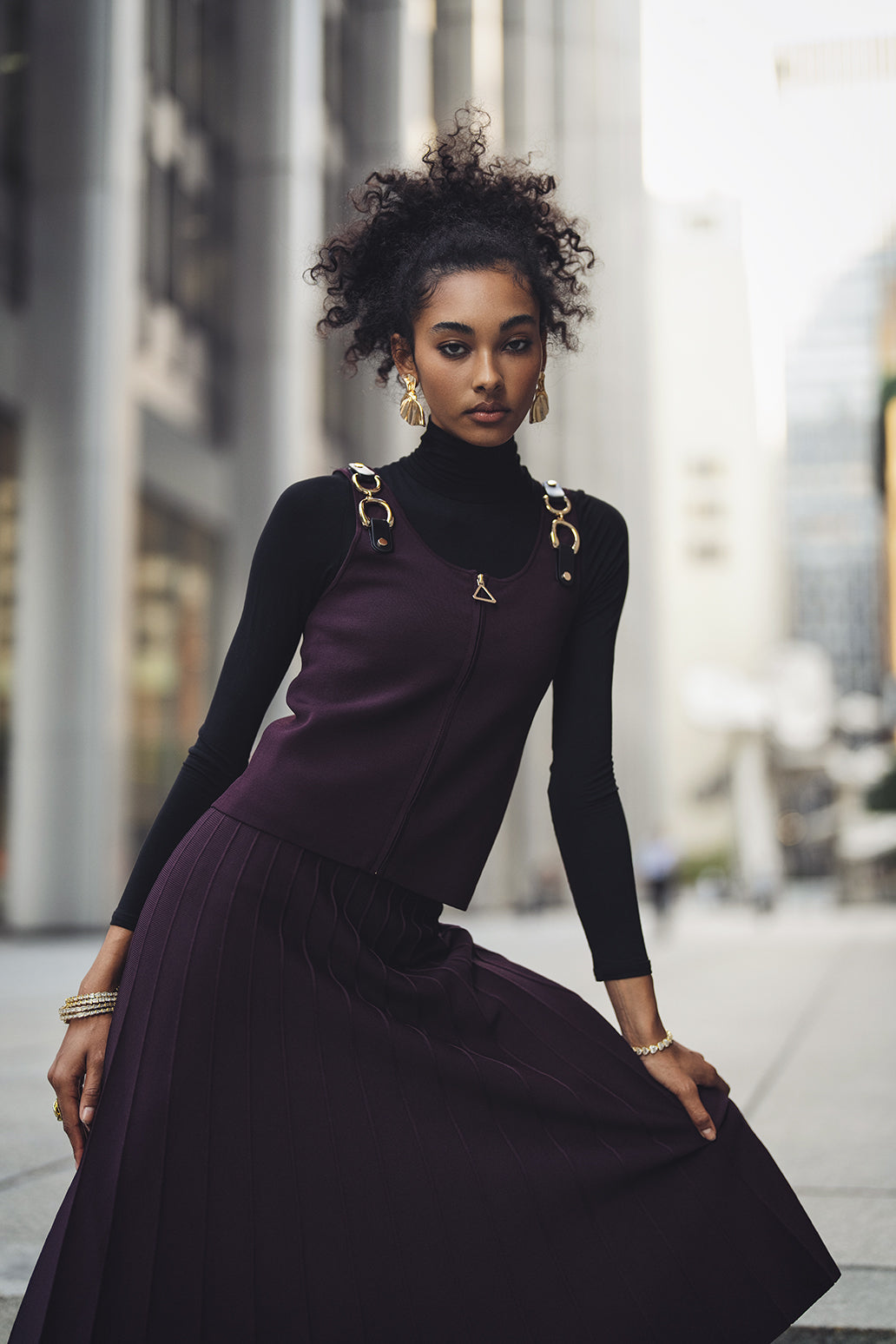 Aleeza Paris Gold Tank Vest – modest top in Plum