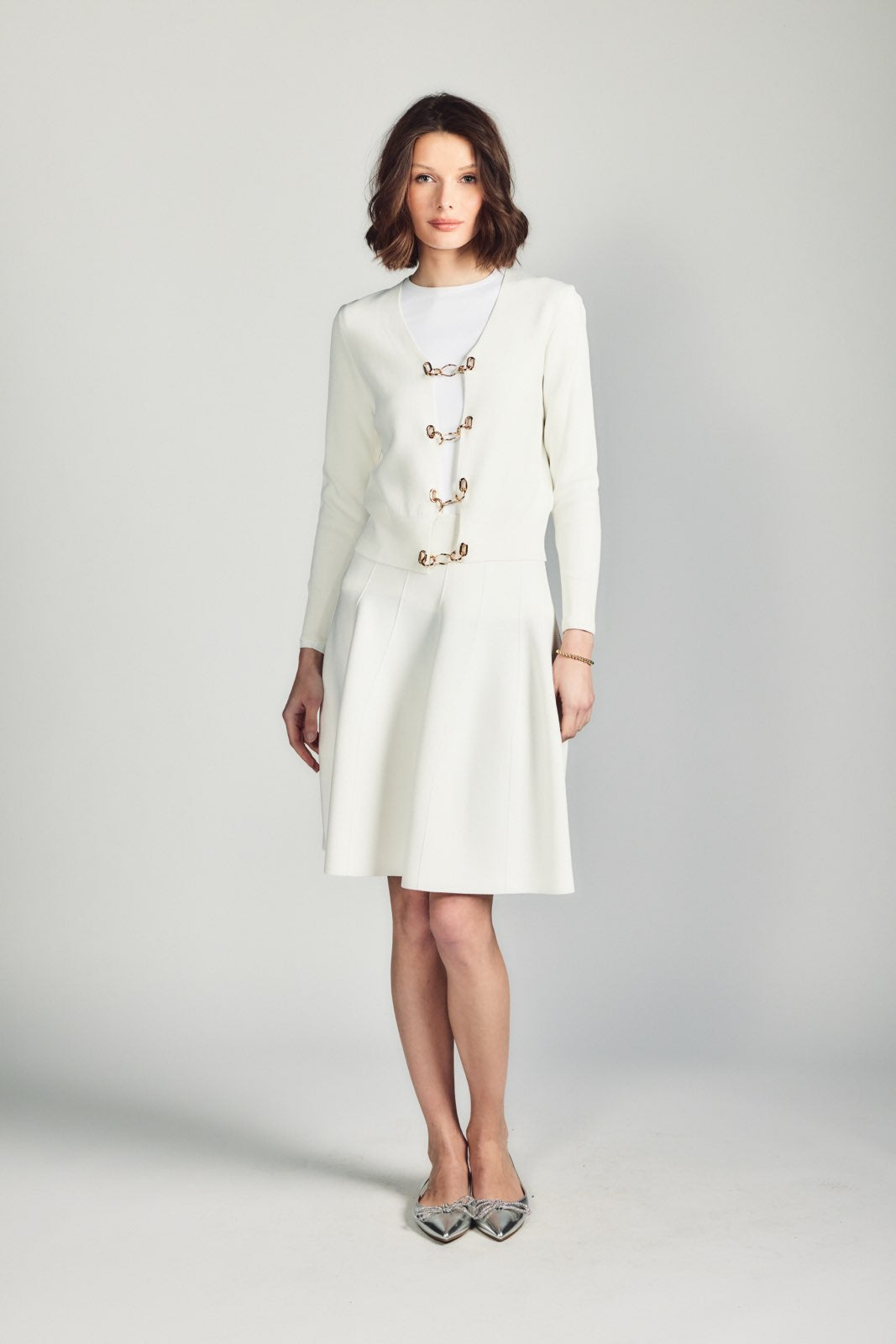 Grace Chain Cardigan - Ivory
