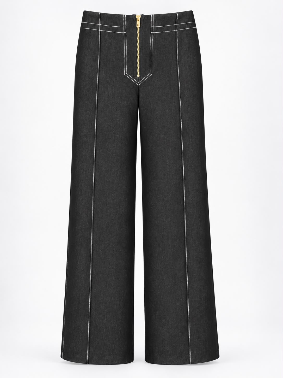 Aleeza Paris High-Waisted Denim Pants – modest pants in Black