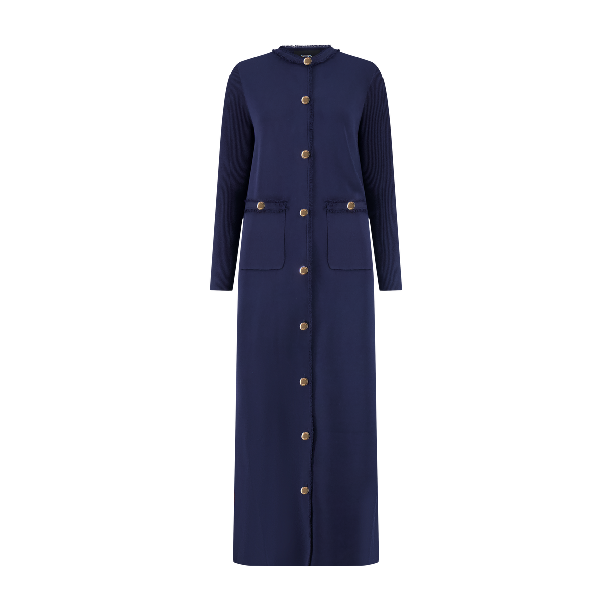 Aleeza Paris Maison Teresa Cardigan Dress – modest dress in Navy