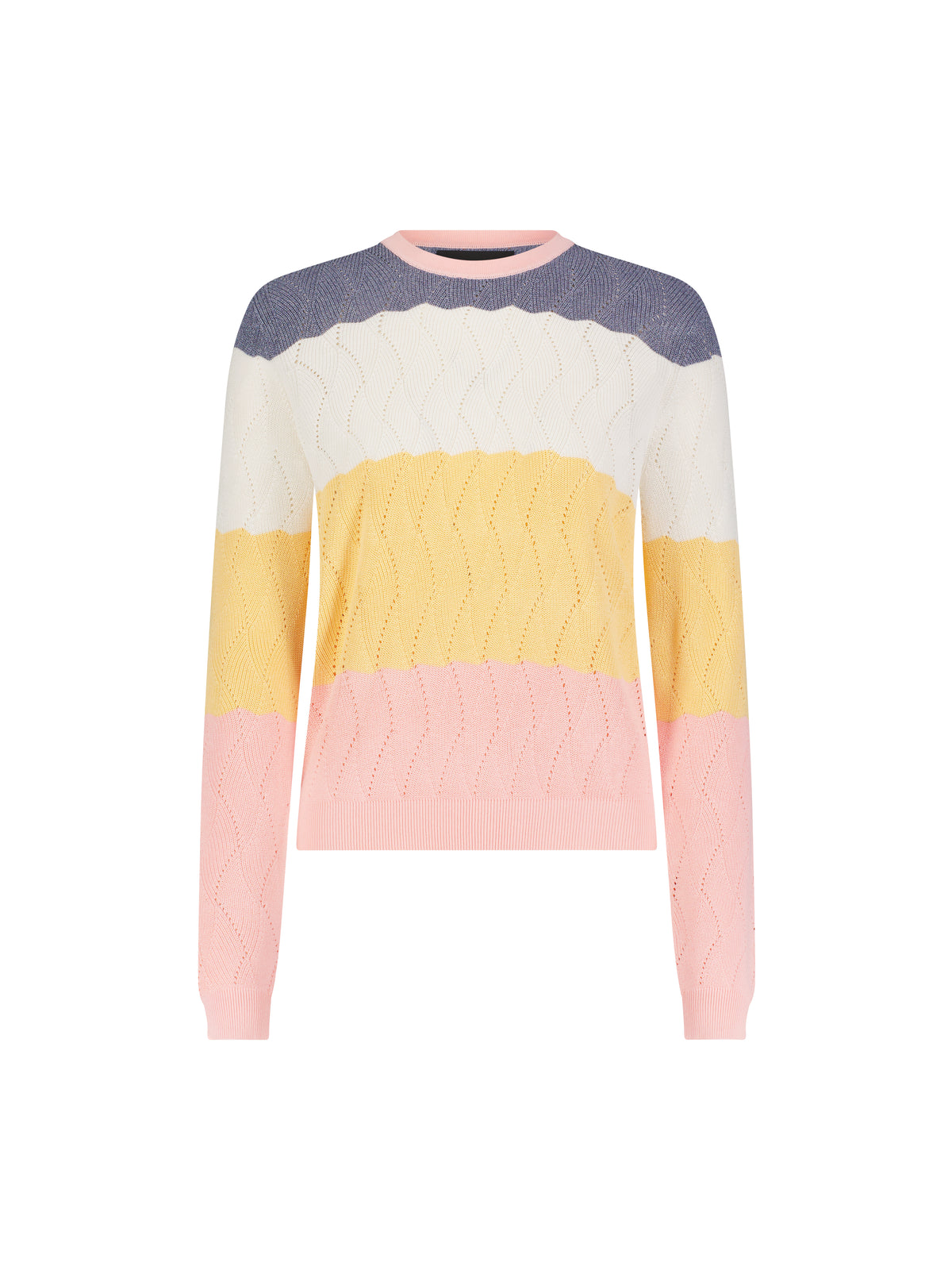 Aleeza Paris Marilyn Knit Top – modest top in Denim Tri Color