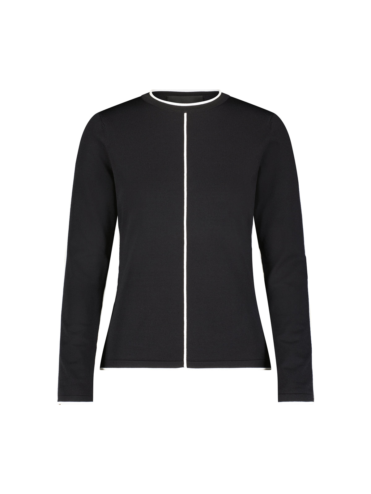 Aleeza Paris Mary Top – modest top in Black W/ Ivory Trim