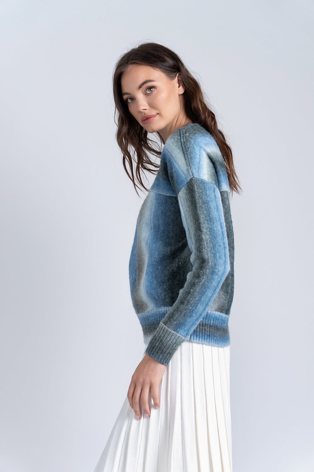 Aleeza Paris Milani Top – modest dress in Blue