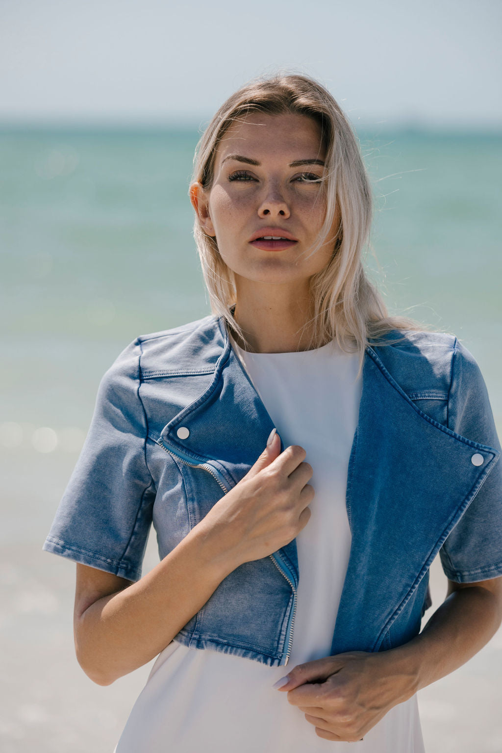 Aleeza Paris Naomi Jacket – modest jacket in Denim