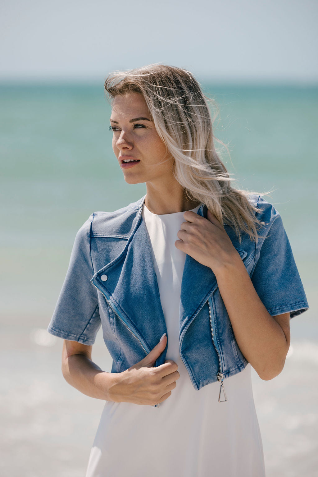 Aleeza Paris Naomi Jacket – modest jacket in Denim