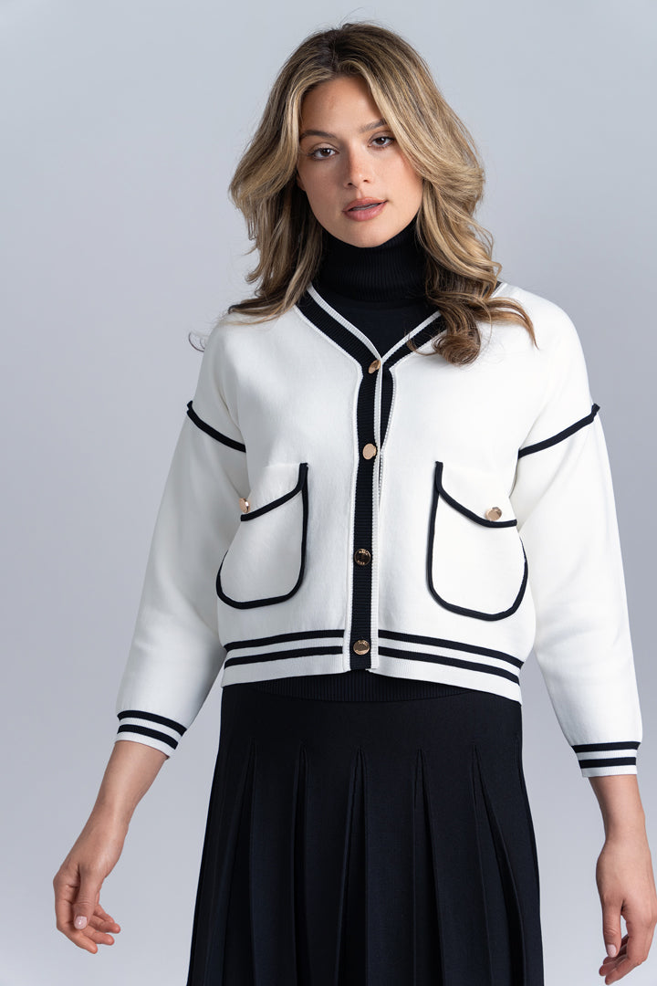 Niagara Jacket - Ivory W/ Black Trim