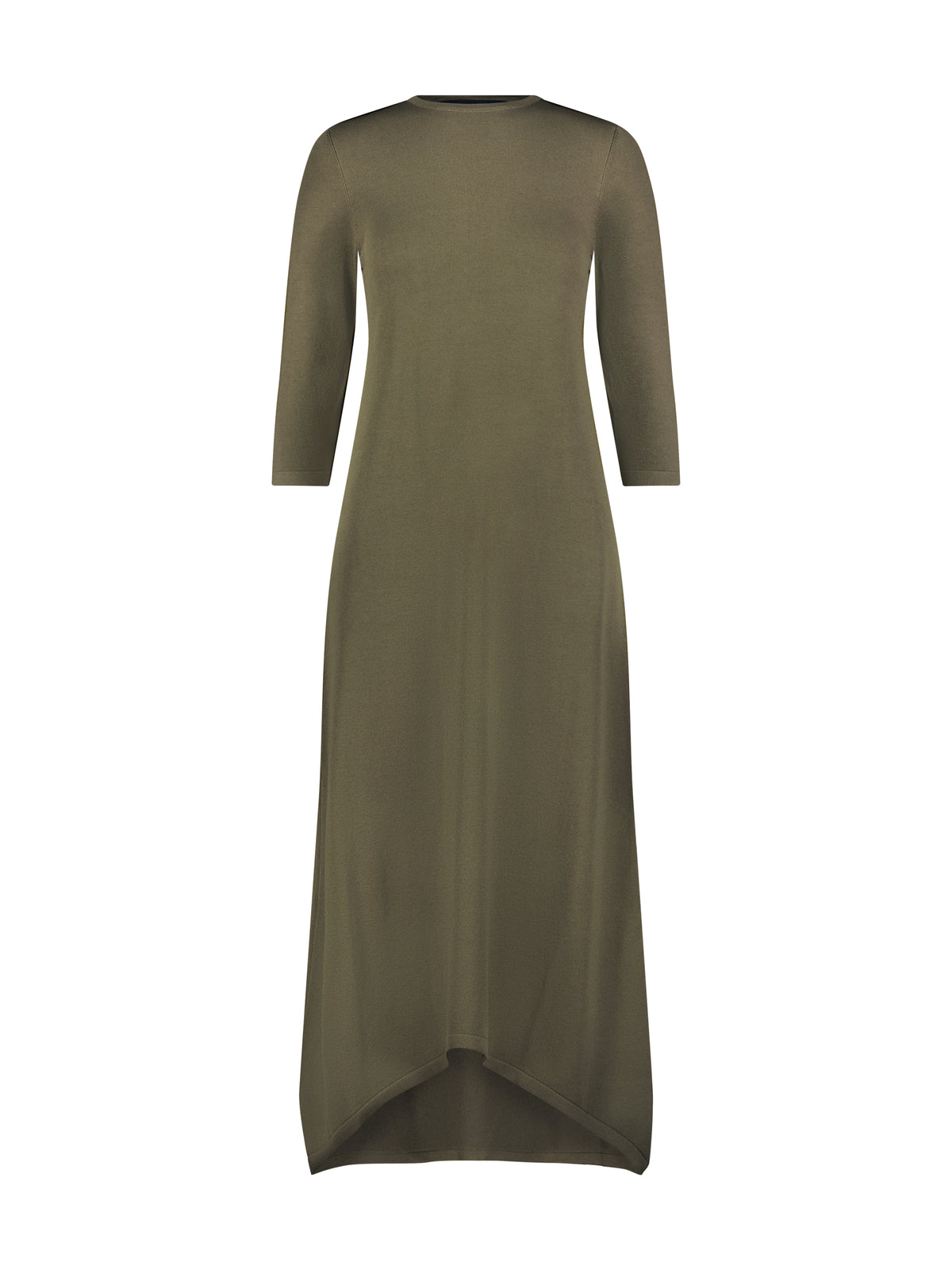 Aleeza Paris Nolan Asymmetrical Dress – modest dress in Moss Green