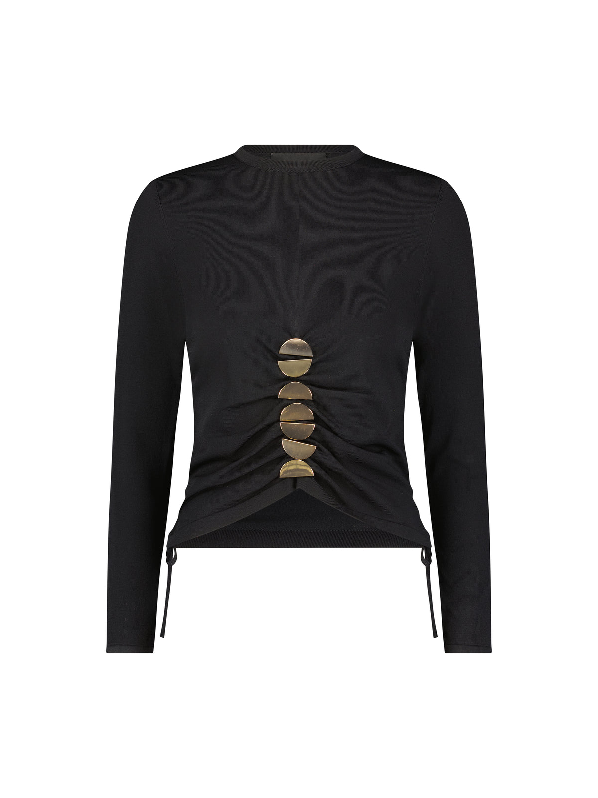 Aleeza Paris Olivia Gold Moon Knit Top – modest top in Black