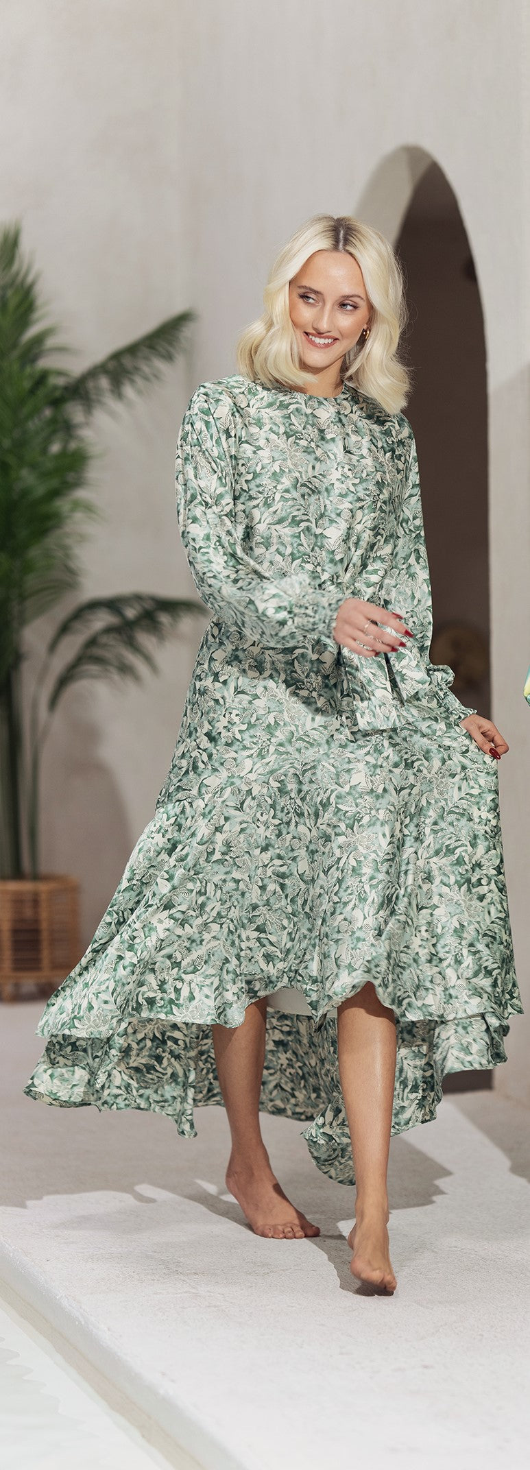 Aleeza Paris Onyx Printed Dress – modest dress in 43