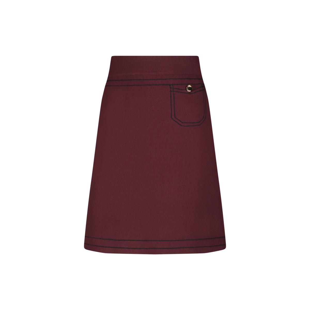 Aleeza Paris Rosie Skirt – modest skirt in Burgundy W Black Trim