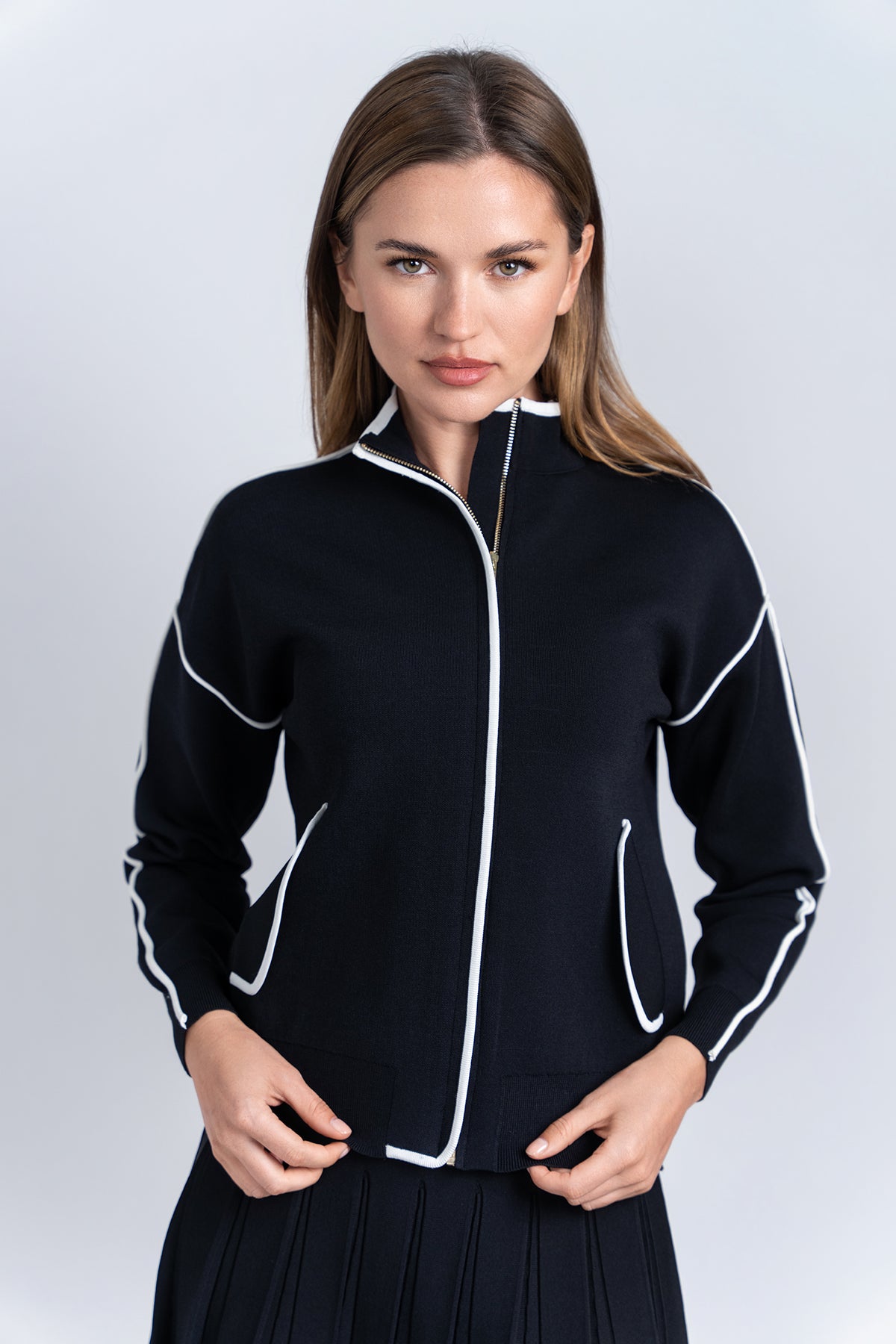 Aleeza Paris Royale Jacket – modest dress in Black