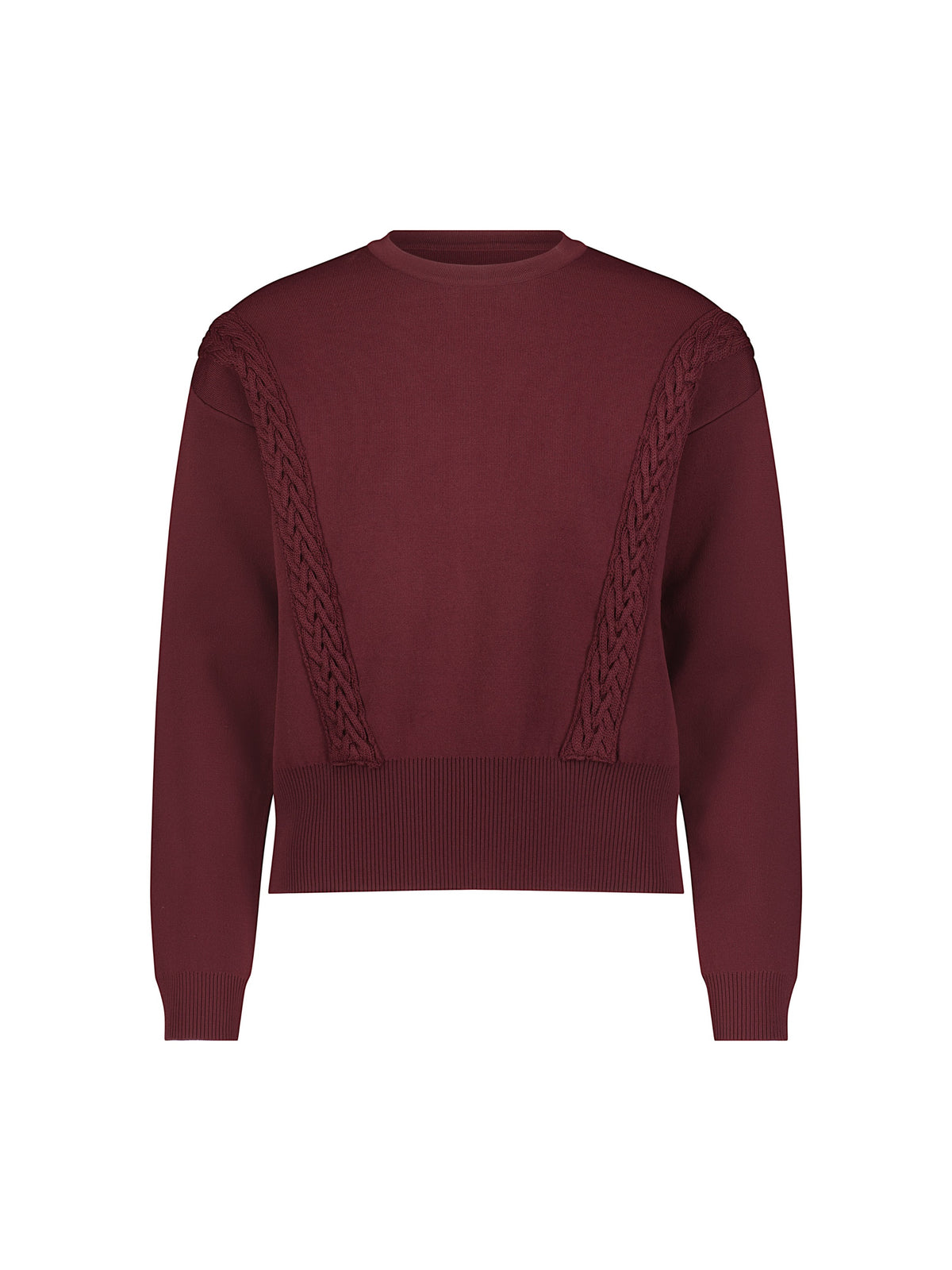 Aleeza Paris Side Cable Knit Sweater – modest top in Plum