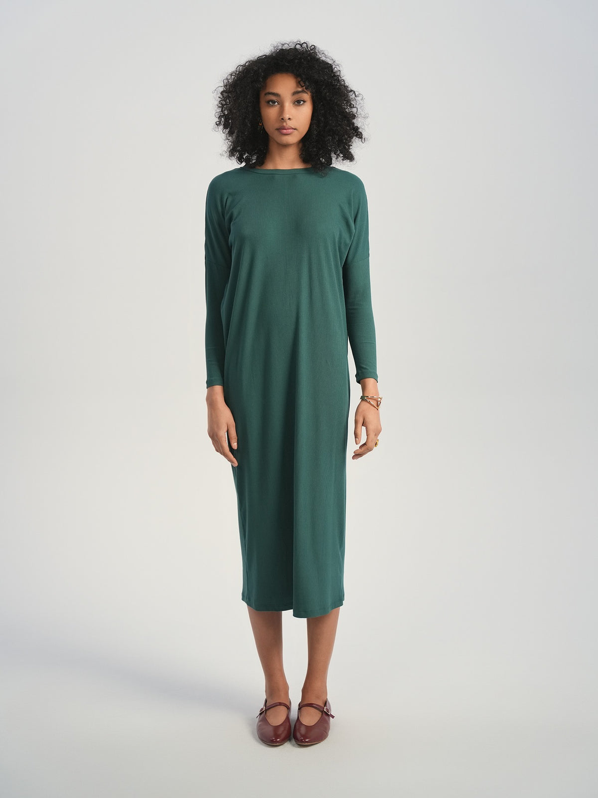 Aleeza Paris Solid Lounge Dress – modest dress in Soft Green