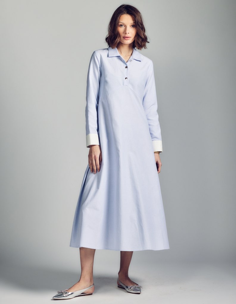 Aleeza Paris Striped Dress – modest dress in As Picture